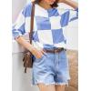 imageDokotoo Womens 2025 Fashion Tops 34 Sleeve TShirts Cute Crewneck Basic Business Tees BlousesW Beau Blue