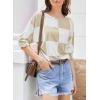 imageDokotoo Womens 2025 Fashion Tops 34 Sleeve TShirts Cute Crewneck Basic Business Tees BlousesW Pale Khaki
