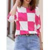 imageDokotoo Womens 2025 Fashion Tops 34 Sleeve TShirts Cute Crewneck Basic Business Tees BlousesW Rose Red