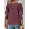 imageDokotoo Womens 2025 Fashion Tops 34 Sleeve TShirts Cute Crewneck Basic Business Tees BlousesWild Ginger