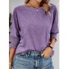imageDokotoo Womens 2025 Fashion Tops 34 Sleeve TShirts Cute Crewneck Basic Business Tees BlousesWisteria