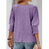 imageDokotoo Womens 2025 Fashion Tops 34 Sleeve TShirts Cute Crewneck Basic Business Tees BlousesWisteria
