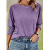 imageDokotoo Womens 2025 Fashion Tops 34 Sleeve TShirts Cute Crewneck Basic Business Tees BlousesWisteria