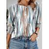 imageDokotoo Womens 2025 Fashion Tops 34 Sleeve TShirts Cute Crewneck Basic Business Tees BlousesZ Brown
