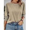 imageDokotoo Womens 2025 Fashion Tops 34 Sleeve TShirts Cute Crewneck Basic Business Tees BlousesZ Khaki
