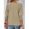 imageDokotoo Womens 2025 Fashion Tops 34 Sleeve TShirts Cute Crewneck Basic Business Tees BlousesZ Khaki