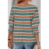 imageDokotoo Womens 2025 Fashion Tops 34 Sleeve TShirts Cute Crewneck Basic Business Tees BlousesZ Orange
