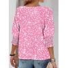 imageDokotoo Womens 2025 Fashion Tops 34 Sleeve TShirts Cute Crewneck Basic Business Tees BlousesZ Pink B