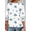 imageDokotoo Womens 2025 Fashion Tops 34 Sleeve TShirts Cute Crewneck Basic Business Tees BlousesZ White
