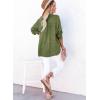 imageDokotoo Womens Casual Button V Neck Long Sleeve Shirts Oversized Solid Blouses TopsDark Green