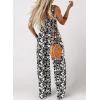 imageDokotoo Womens Casual Loose Overalls Jumpsuits One Piece Sleeveless Printed Wide Leg Long Pant Rompers With PocketsBlack 2