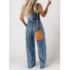 imageDokotoo Womens Casual Loose Overalls Jumpsuits One Piece Sleeveless Printed Wide Leg Long Pant Rompers With PocketsBlue