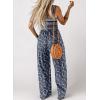 imageDokotoo Womens Casual Loose Overalls Jumpsuits One Piece Sleeveless Printed Wide Leg Long Pant Rompers With PocketsBlue 5