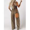 imageDokotoo Womens Casual Loose Overalls Jumpsuits One Piece Sleeveless Printed Wide Leg Long Pant Rompers With PocketsBrown