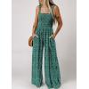 imageDokotoo Womens Casual Loose Overalls Jumpsuits One Piece Sleeveless Printed Wide Leg Long Pant Rompers With PocketsDark Green