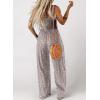 imageDokotoo Womens Casual Loose Overalls Jumpsuits One Piece Sleeveless Printed Wide Leg Long Pant Rompers With PocketsGray