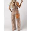 imageDokotoo Womens Casual Loose Overalls Jumpsuits One Piece Sleeveless Printed Wide Leg Long Pant Rompers With PocketsKhaki 2