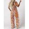 imageDokotoo Womens Casual Loose Overalls Jumpsuits One Piece Sleeveless Printed Wide Leg Long Pant Rompers With PocketsOrange
