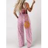 imageDokotoo Womens Casual Loose Overalls Jumpsuits One Piece Sleeveless Printed Wide Leg Long Pant Rompers With PocketsPink