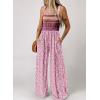imageDokotoo Womens Casual Loose Overalls Jumpsuits One Piece Sleeveless Printed Wide Leg Long Pant Rompers With PocketsPink