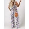 imageDokotoo Womens Casual Loose Overalls Jumpsuits One Piece Sleeveless Printed Wide Leg Long Pant Rompers With PocketsPurple