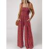 imageDokotoo Womens Casual Loose Overalls Jumpsuits One Piece Sleeveless Printed Wide Leg Long Pant Rompers With PocketsRed