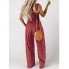 imageDokotoo Womens Casual Loose Overalls Jumpsuits One Piece Sleeveless Printed Wide Leg Long Pant Rompers With PocketsRed