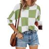 imageDokotoo Womens 2025 Fashion Tops 34 Sleeve TShirts Cute Crewneck Basic Business Tees BlousesGrass Green