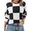 imageDokotoo Womens 2025 Fashion Tops 34 Sleeve TShirts Cute Crewneck Basic Business Tees BlousesW Black