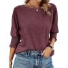 imageDokotoo Womens 2025 Fashion Tops 34 Sleeve TShirts Cute Crewneck Basic Business Tees BlousesWild Ginger