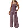 imageDokotoo Womens Casual Loose Overalls Jumpsuits One Piece Sleeveless Printed Wide Leg Long Pant Rompers With PocketsPurple 2