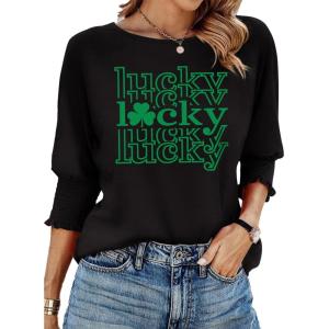 imageDokotoo Womens 2025 Fashion Tops 34 Sleeve TShirts Cute Crewneck Basic Business Tees Blouses2 Black