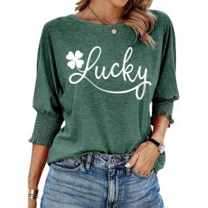 imageDokotoo Womens 2025 Fashion Tops 34 Sleeve TShirts Cute Crewneck Basic Business Tees Blouses2 Evergreen