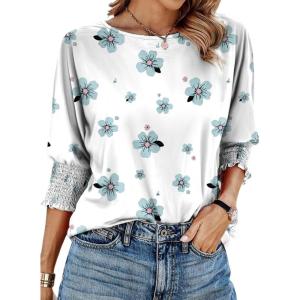 imageDokotoo Womens 2025 Fashion Tops 34 Sleeve TShirts Cute Crewneck Basic Business Tees BlousesZ White