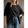 imageDokotoo Summer Shirts 2025 Womens Solid T Shirts for Women Loose Oversized Tops Basic TeeA Black