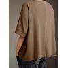 imageDokotoo Summer Shirts 2025 Womens Solid T Shirts for Women Loose Oversized Tops Basic TeeA Brown