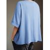 imageDokotoo Summer Shirts 2025 Womens Solid T Shirts for Women Loose Oversized Tops Basic TeeA Dusk Blue