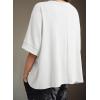 imageDokotoo Summer Shirts 2025 Womens Solid T Shirts for Women Loose Oversized Tops Basic TeeA White
