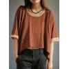 imageDokotoo Summer Shirts 2025 Womens Solid T Shirts for Women Loose Oversized Tops Basic TeeCinnamon
