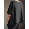 imageDokotoo Summer Shirts 2025 Womens Solid T Shirts for Women Loose Oversized Tops Basic TeeColor Black