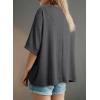 imageDokotoo Summer Shirts 2025 Womens Solid T Shirts for Women Loose Oversized Tops Basic TeeDark Grey