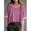 imageDokotoo Summer Shirts 2025 Womens Solid T Shirts for Women Loose Oversized Tops Basic TeeHeather