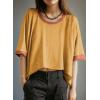 imageDokotoo Summer Shirts 2025 Womens Solid T Shirts for Women Loose Oversized Tops Basic TeeJurassic Gold