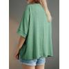 imageDokotoo Summer Shirts 2025 Womens Solid T Shirts for Women Loose Oversized Tops Basic TeeLaurel Green