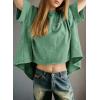 imageDokotoo Summer Shirts 2025 Womens Solid T Shirts for Women Loose Oversized Tops Basic TeeLaurel Green
