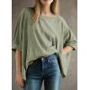 imageDokotoo Summer Shirts 2025 Womens Solid T Shirts for Women Loose Oversized Tops Basic TeeMeadow Mist Green