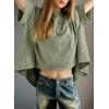 imageDokotoo Summer Shirts 2025 Womens Solid T Shirts for Women Loose Oversized Tops Basic TeeMeadow Mist Green