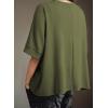 imageDokotoo Summer Shirts 2025 Womens Solid T Shirts for Women Loose Oversized Tops Basic TeeMoss Green