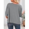 imageDokotoo Summer Shirts 2025 Womens Solid T Shirts for Women Loose Oversized Tops Basic TeeZ Grey