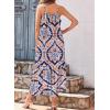 imageDokotoo Women Summer Dresses 2025 Spaghetti Strap Scoop Neck Smocked Ruffle Flowy Boho Maxi DressBlue